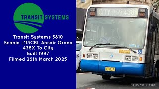 Transit Systems (3810) Scania L113CRL Ansair Orana 438X To City