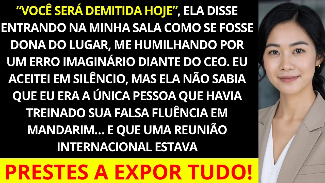 Às sete da manhã daquele dia 15 de março, eu estava no escritório a organizar pastas quando a porta se abriu com força e a esposa do meu CEO apontou-me o dedo, furiosa: "Você vai ser despedida...