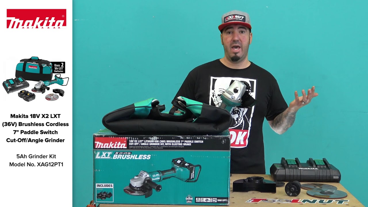 Makita 18V X2 LXT (36V) Brushless Cordless 7 Inch Paddle Switch Grinder  XAG12PT1