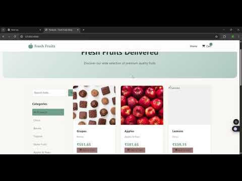 Fresh Fruits (E-commerce Platform) |  Full Stack Development Project |  Django