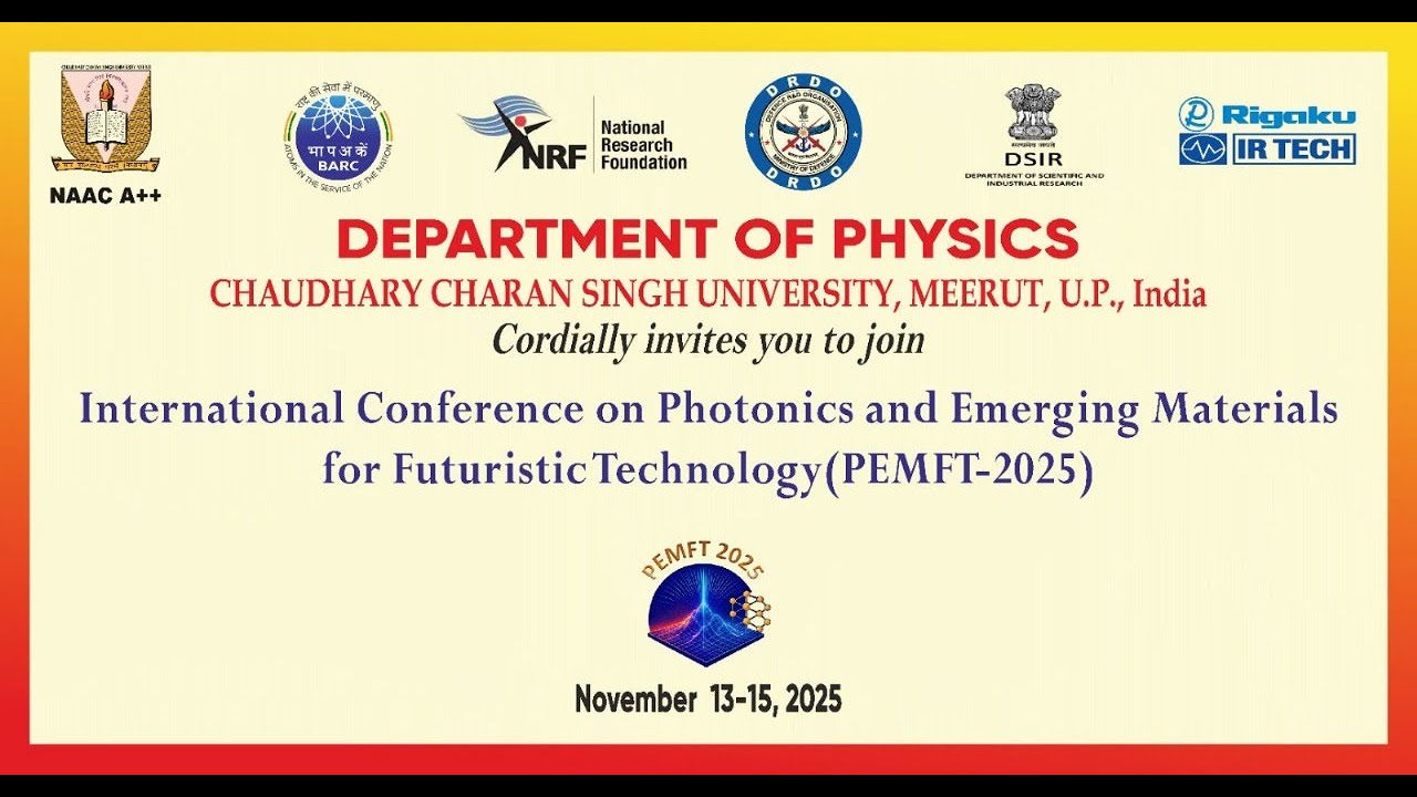 Day 2 Sessions | International Conference on PEMFT-2025 | CCSU Meerut