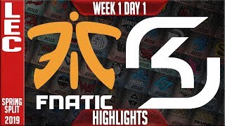 FNC vs SK Highlights | LEC Spring 2019 Week 1 Day 1 | Fnatic vs SK Gaming