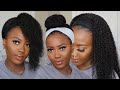 Quick Natural Hair Protective Style I didn't Know we Needed! Lazy Girl Friendly | Curly Headband Wig