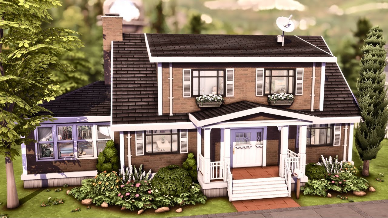 Colonial Brick House 🏡 The Sims 4 Speed Build | No CC - YouTube