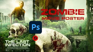 Turning a Normal Photo into a ZOMBIE MOVIE POSTER in Photoshop | Photoshop | D Art Lab screenshot 5