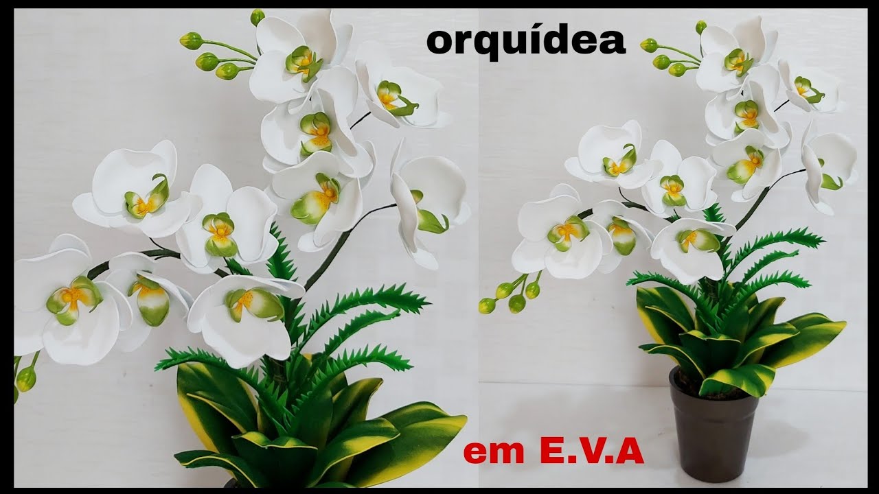 Arranjo de orquídeas phalaenopsis brancas em E.V.A, sem frisador  @RosailmaArtes123 - thptnganamst.edu.vn