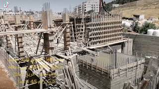 سير العمل اليومي لبناء فيلا خاصة على الطراز الكلاسيكي في منطقة رجم عميش طريق المطار