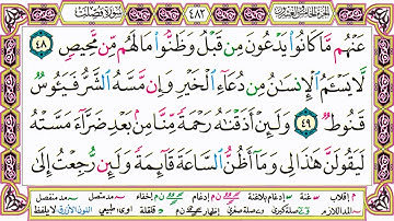 القرآن الكريم مقسم صفحات | الشيخ حاتم فريد | سورة فصلت | صفحة 482 مكتوبة | مصحف التجويد الملون