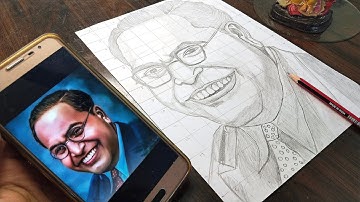 BR Ambedkar jayanti drawing/Step by step - Outline Tutorial/Dr Babasaheb Bhim Rao Ambedkar drawing