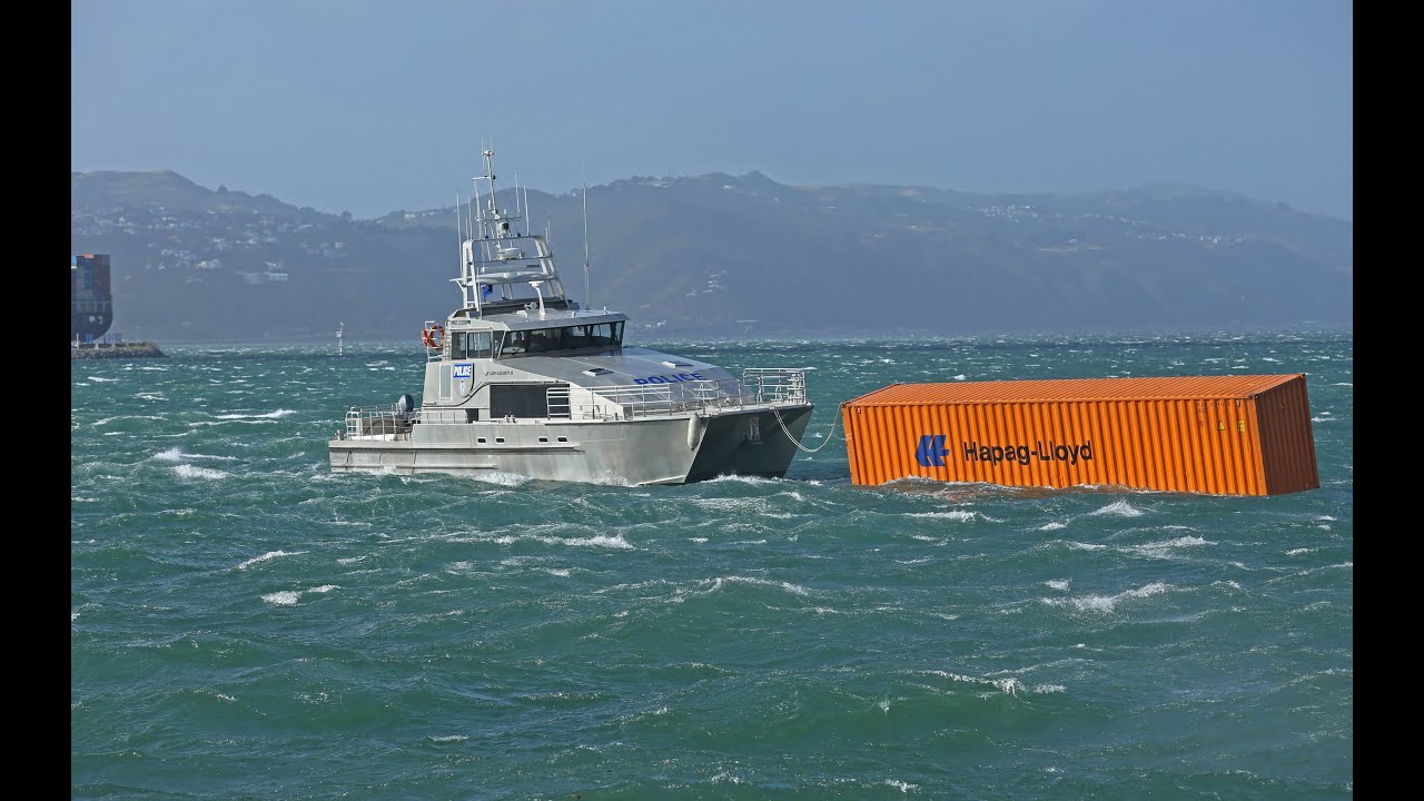Shipping Containers Floating In Wellington Harbour Shipping Containers Floating In Wellington Harbour