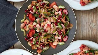 Овощной салат с бобами и гренками из питы- рецепт Гордона Рамзи Овощной салат с бобами и гренками из питы- рецепт Гордона Рамзи