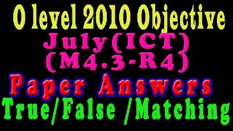 O Level Doeacc/Nielit ICT Paper 2010 July Solve Question M4.3-R4 Objective Type
