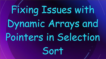 Fixing Issues with Dynamic Arrays and Pointers in Selection Sort