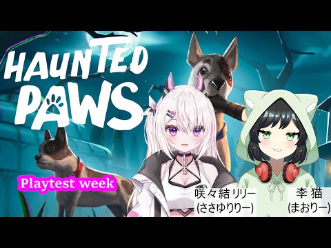 可愛い二匹の子犬となって不気味なお化け屋敷を冒険する協力ホラーゲーム『Haunted Paws (ホンティッド ポーズ) 』Playtest【#コラボ配信 #まおりー  #咲々結リリー】
