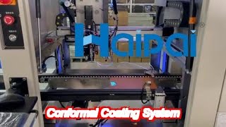 automatic conformal coating system space saving vertical return double sided single pass
