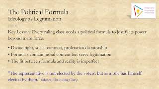 Module 13: The Rulers and the Ruled - Mosca, Pareto, Michels