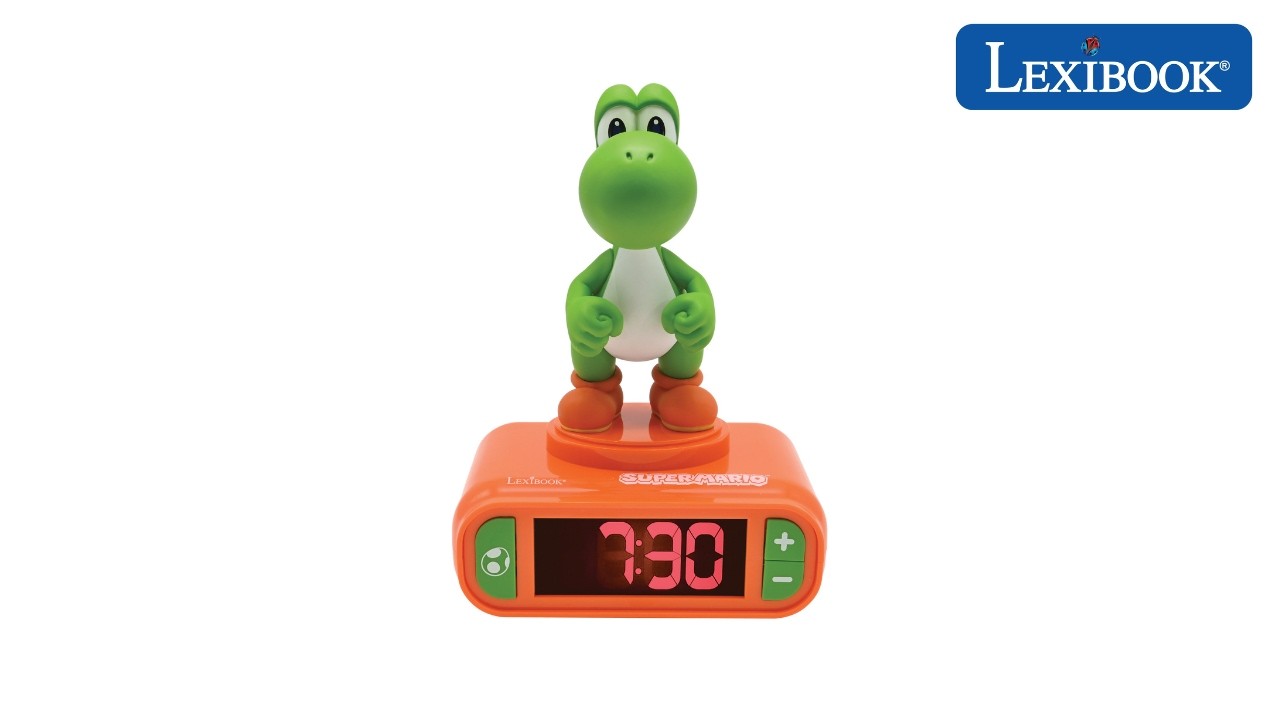 RL800NI1 Super Mario, Yoshi Nightlight alarm clock - Lexibook