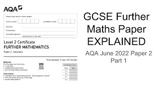 GCSE Further Maths Paper Explained (AQA June 2022 Paper 2) Part 1 screenshot 4