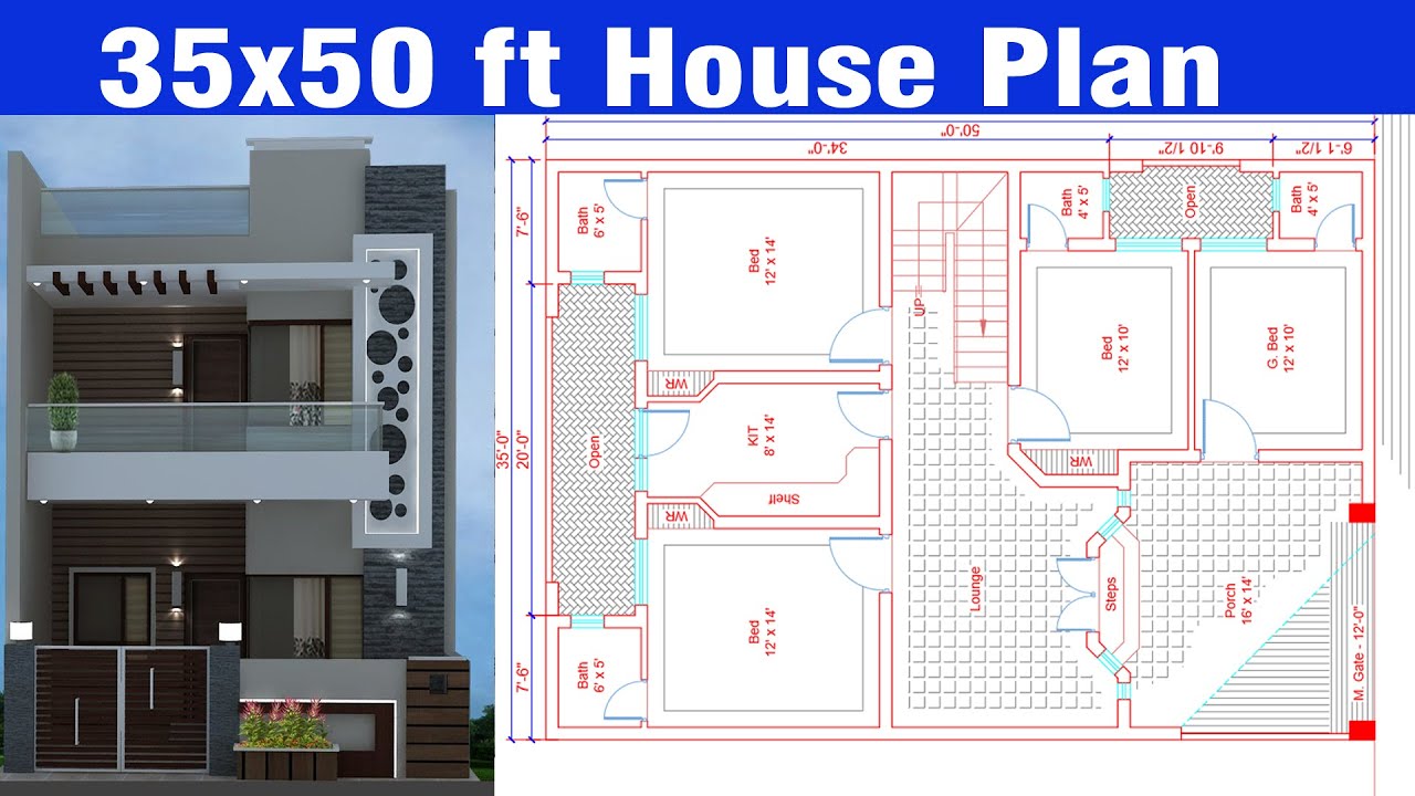 35 x 50 House Plan New House Plan 35 by 50 ft Sami