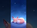 夜の空のアニメキャラ / Sleepy Anime Fox Character Curled