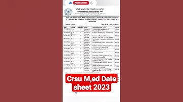 Crsu M,ed Date sheet Release 2023 #crsuuniversity #crsuupdate #crsu #shortvideo #crsuupdate