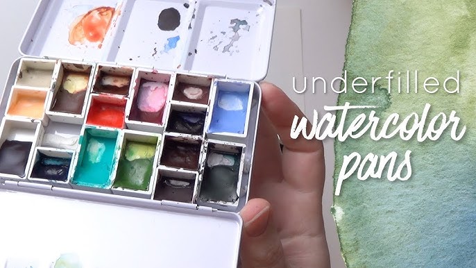 JAS : Empty Metal Watercolour Box : Holds 24 Half Pans or 12 Full Pans :  with Fold-Out Palette