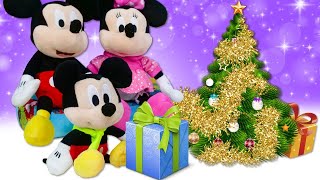 Новый Год Семья Маусов ставит елку Видео для детей с игрушками Микки Маус Игрушки и Новый год