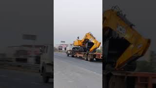 Tata open body dlt trailer loaded JCB excavator #shorts