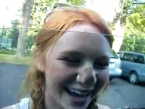 ginger girl with cute button nose going up and down youtube