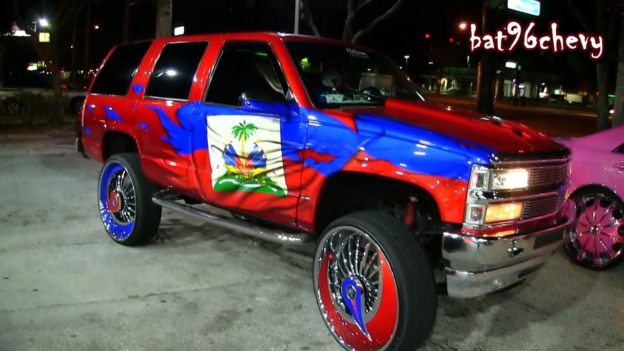 Tahoe on DUBs, Haitian tahoe, Haitian car, Haititan flag, 94 Tahoe, 95 Taho...