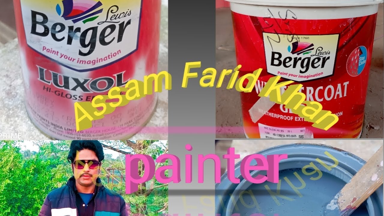 Boundary wall paint smoke Grey sky blue dark brown wall border skirting Gate per smoke Grey colour 👍