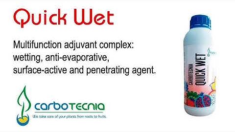 Quick Wet (English). Multifunction adjuvant complex: wetting, anti-evaporative and surface-active.