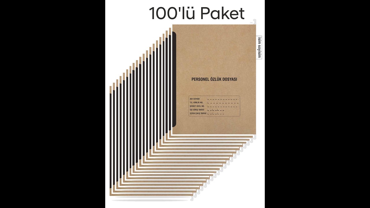 Metal Askılı Personel Özlük Dosyası 8 Yapraklı 10 LU Paket