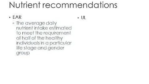 Nutrition Tools - Standards and Guidelines - Part 1