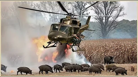 Amazing: How Do American Hunters And Farmers Deal With Million Of Wild Boar By Helicopter And Guns