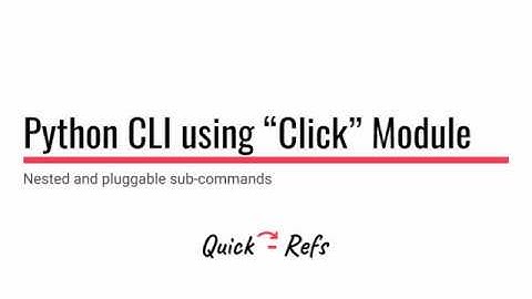 Advanced Python command line application with subcommands using Click