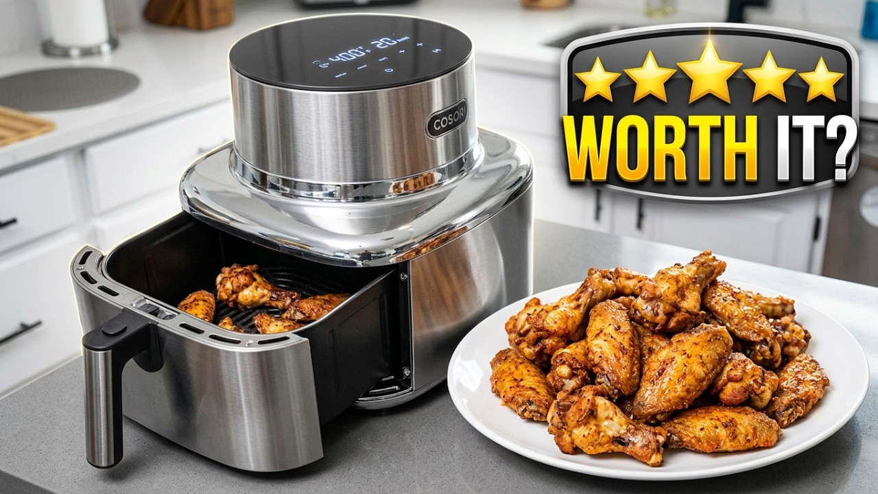 Cosori Iconic Air Fryer Unboxing And Cooking Chicken Wings - YouTube