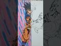 Markers vs pencils😯 || Part - 1 || which side u think will be better?#dragonball#shorts#goku#art#dbs