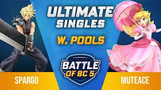 Sparg0 (Cloud) vs MuteAce (Peach) - Ultimate Singles Winners Top 32 - Battle of BC 5