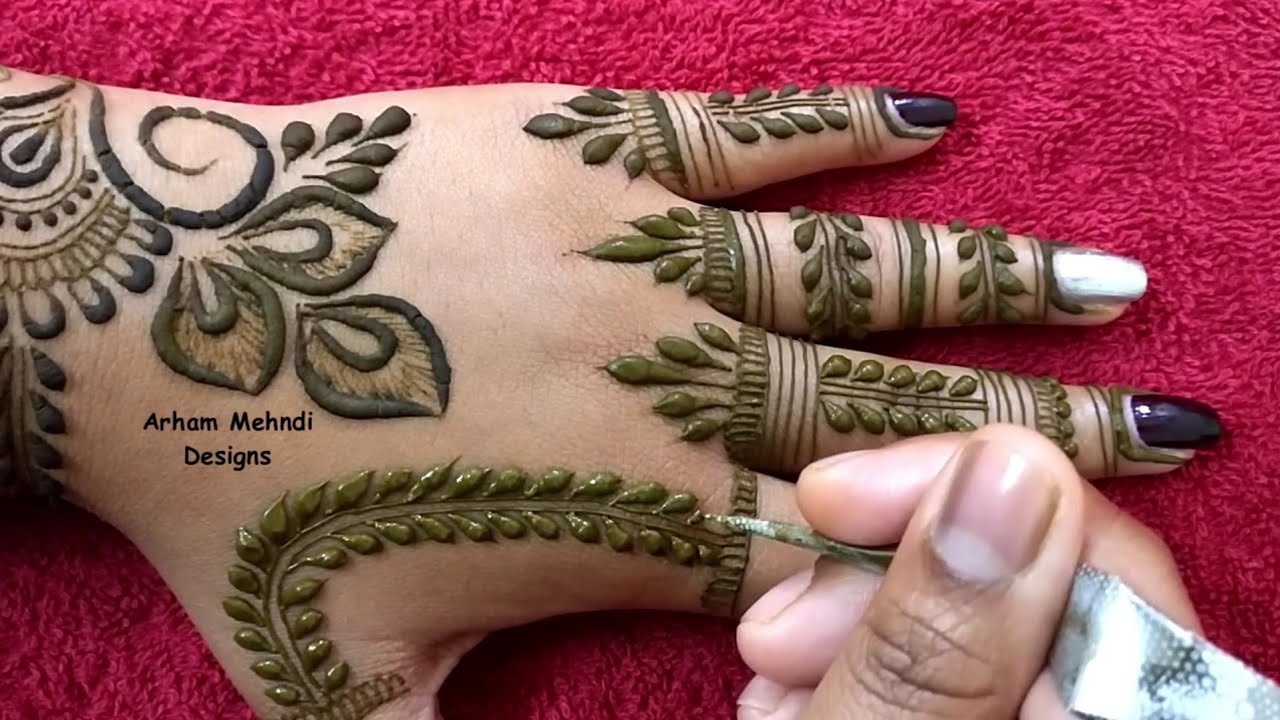 Latest Simple Stylish And Beautiful Mehndi Design For Hand