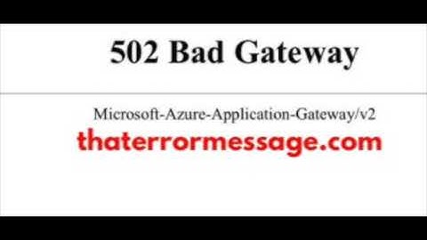 Bad Gateway - Microsoft Azure