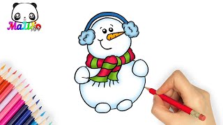 How to draw a Snowman, step by step