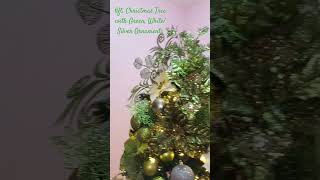 6ft. Christmas Tree with Green, White/Silver Ornaments