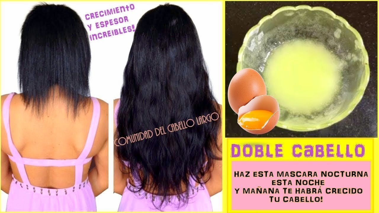 Mascarilla crece-pelo nocturna con huevo// Hazla esta noche y mañana te crecido el pelo!