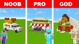 Minecraft NOOB vs PRO vs GOD: FAMILY FAST FOOD RESTAURANT in Minecraft / Animation