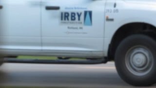 IRBY company truck speeding in a residnetial hood