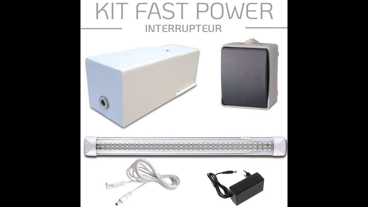 Kit éclairage sans fil sur batterie pour Garage Box Cave sans