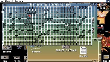 AMIGA AMines A MINES MINESWEEPER Manfred Huesmann v1.2 X Mines Amiversion 92 Aminet CD Games TV 32