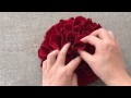 プリザーブドフラワーを使った巨大メリアの作り方・How to make huge roses (made with preserved flowers)