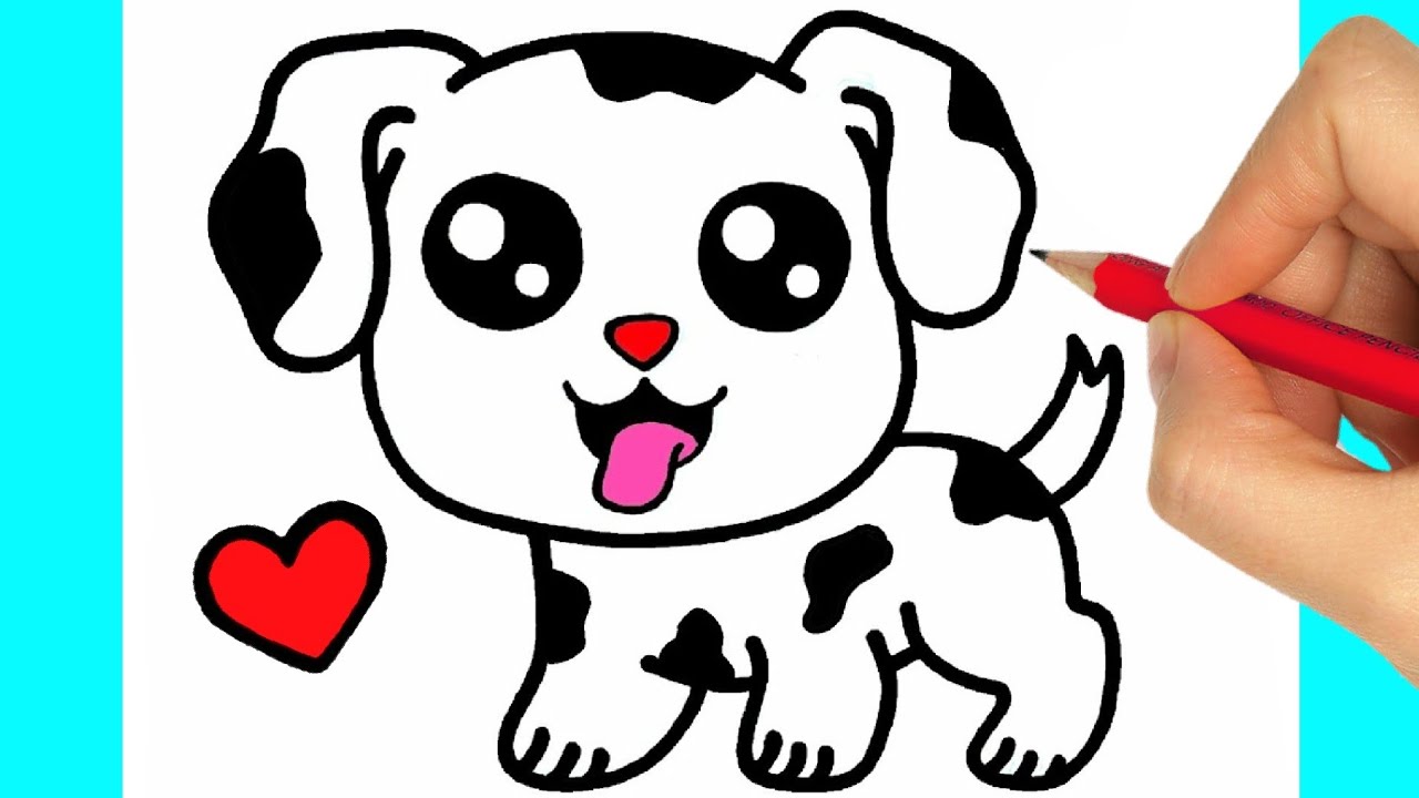 Easy tutorial for drawing a Cute dog drawing easy For beginners